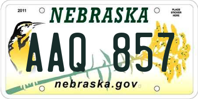NE license plate AAQ857