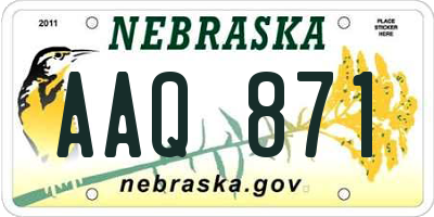 NE license plate AAQ871