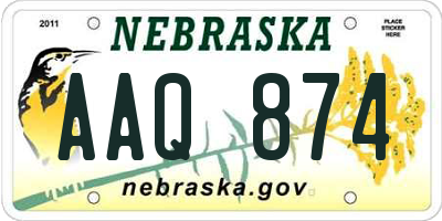 NE license plate AAQ874