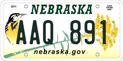 NE license plate AAQ891