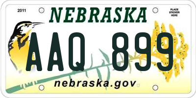 NE license plate AAQ899