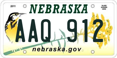 NE license plate AAQ912