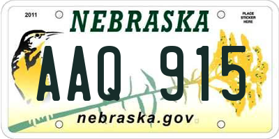 NE license plate AAQ915