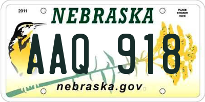 NE license plate AAQ918