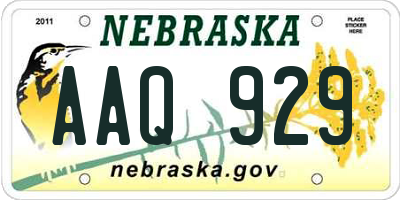 NE license plate AAQ929