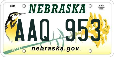NE license plate AAQ953