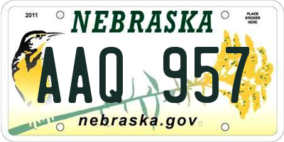 NE license plate AAQ957