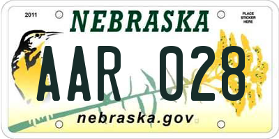 NE license plate AAR028