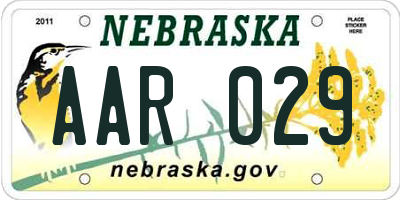 NE license plate AAR029