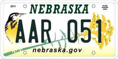 NE license plate AAR051