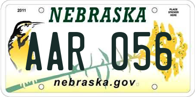 NE license plate AAR056