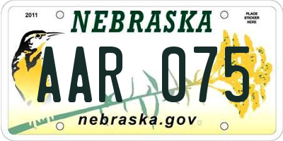 NE license plate AAR075