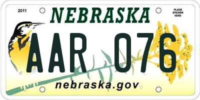 NE license plate AAR076