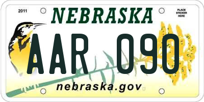 NE license plate AAR090