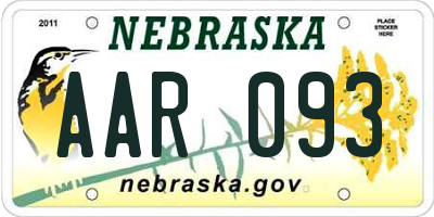 NE license plate AAR093