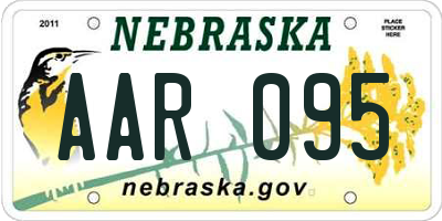 NE license plate AAR095