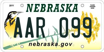 NE license plate AAR099