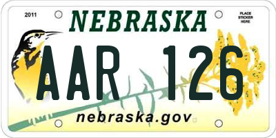 NE license plate AAR126