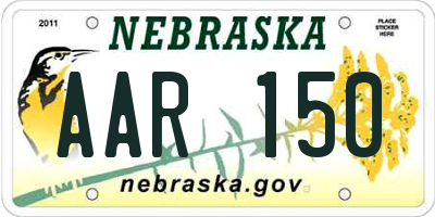 NE license plate AAR150