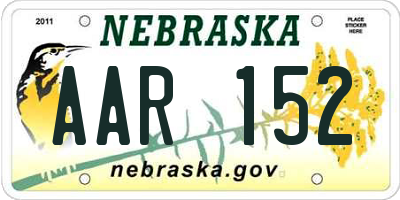 NE license plate AAR152