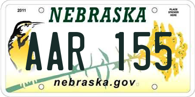 NE license plate AAR155