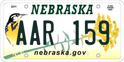 NE license plate AAR159