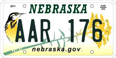 NE license plate AAR176