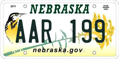 NE license plate AAR199