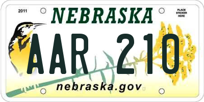 NE license plate AAR210