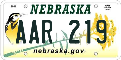 NE license plate AAR219