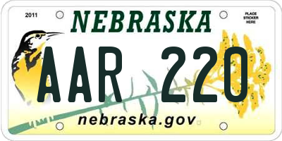 NE license plate AAR220