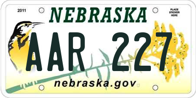 NE license plate AAR227