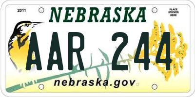 NE license plate AAR244