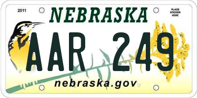 NE license plate AAR249