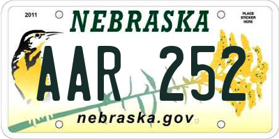 NE license plate AAR252