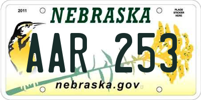 NE license plate AAR253