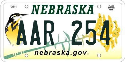 NE license plate AAR254