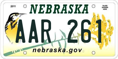 NE license plate AAR261