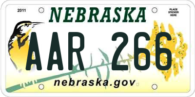 NE license plate AAR266