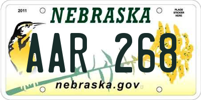 NE license plate AAR268