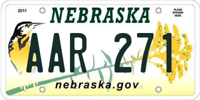 NE license plate AAR271