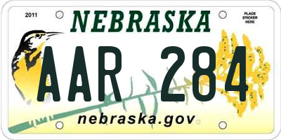 NE license plate AAR284