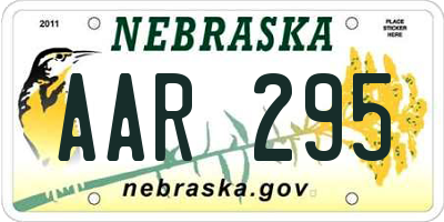 NE license plate AAR295