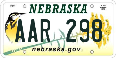 NE license plate AAR298