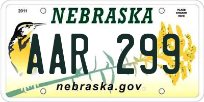 NE license plate AAR299