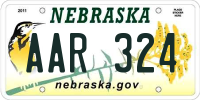 NE license plate AAR324