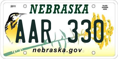 NE license plate AAR330