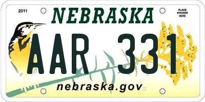 NE license plate AAR331