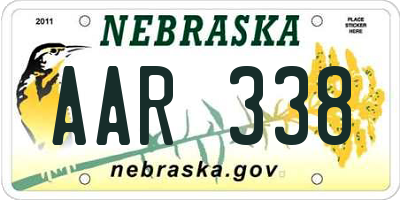 NE license plate AAR338