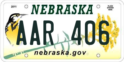 NE license plate AAR406